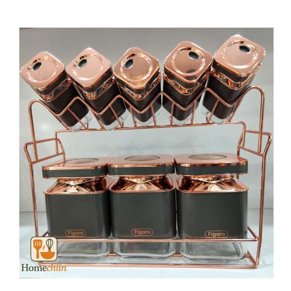 ست پاسماوری و ادویه مربع 2 طبقه فیگارو figaro