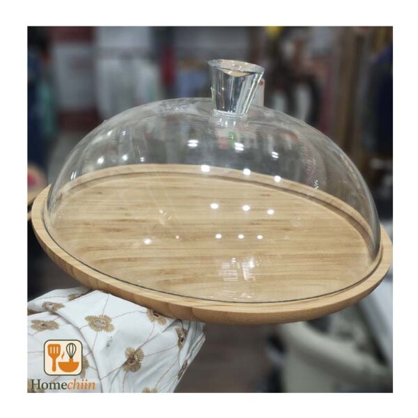 ظرف کیک چوبی درب بلور