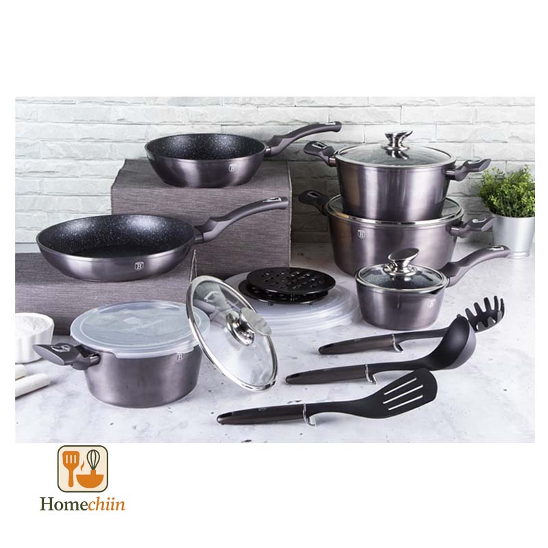 سرویس قابلمه ۱۸ پارچه برلینگر هاوس BH-6887 Carbon - تصویر 3