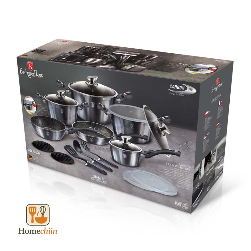 سرویس قابلمه ۱۸ پارچه برلینگر هاوس BH-6887 Carbon - تصویر 4