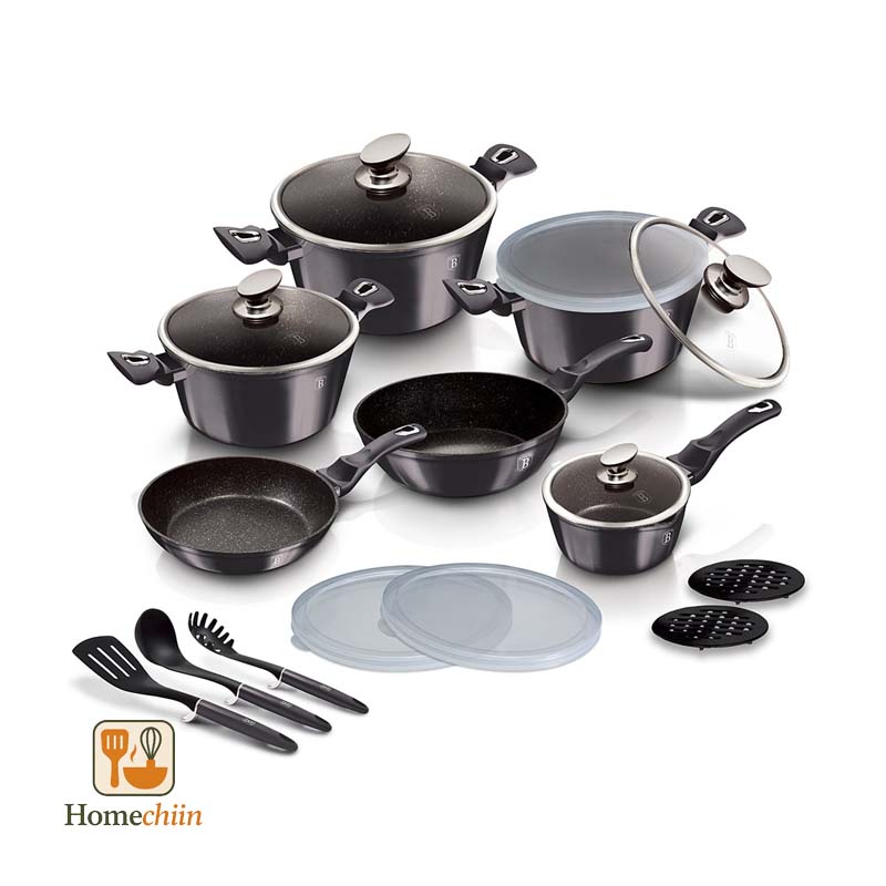 سرویس قابلمه ۱۸ پارچه برلینگر هاوس BH-6887 Carbon