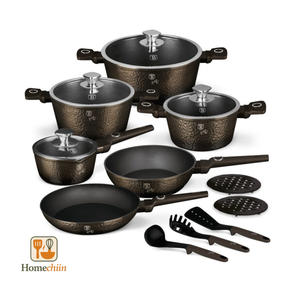 سبد خرید 5 سرویس قابلمه ۱۵ پارچه برلینگر هاوس قهوه ای